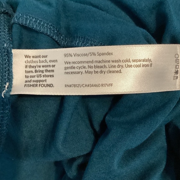 Eileen Fisher Layered Hem Tunic Top Blue 3/4 Sleeve Viscose Stretch XS - Picture 7 of 7